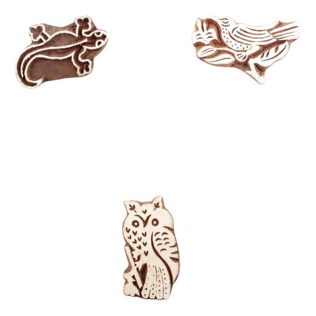 Set of 3 Piece New Mix Wooden Printing Block